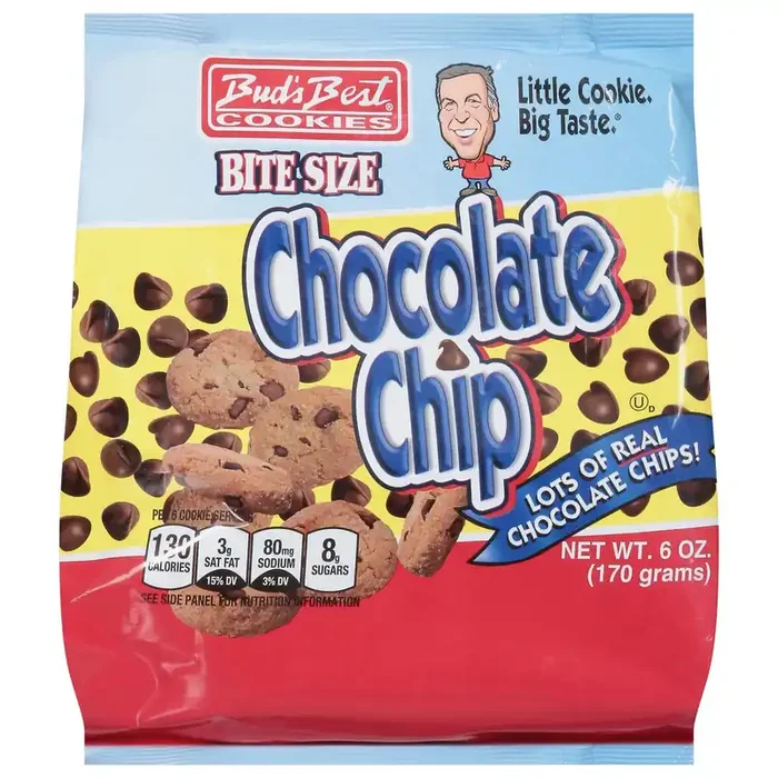 Bud‘s Best Cookies Cookies, Chocolate Chip, Bite Size, 6 Ounce