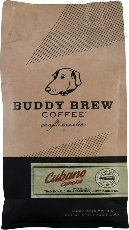 Buddy Brew Coffee Cubano Espresso Whole Bean Coffee – 12 oz