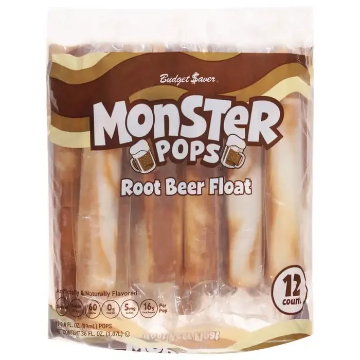 Budget Saver Monster Pops, Root Beer Float