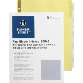 Business Source Insertable 5-Tab Ring Binder Indexes, Price/ST