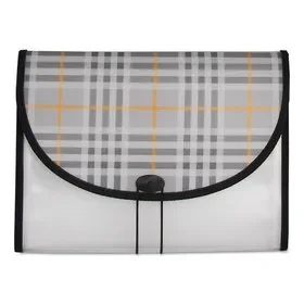 C-Line CLI58312 Plaid Design Expanding Files, 1.5″ Expansion, 13 Sections, Cord/Hook Closure, 1/6-Cut Tabs, Letter Size, Gray Plaid, Price/EA