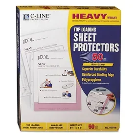 C-Line CLI62018 Heavyweight Polypropylene Sheet Protectors, Non-Glare, 2″, 11 x 8.5, 50/Box, Price/BX