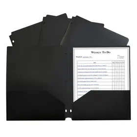 C-Line Products CLI33931 2 Pocket Poly Portfolio Black