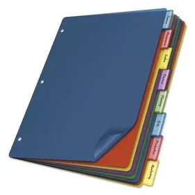 CARDINAL BRANDS INC. CRD84019 Poly Index Dividers, 8-Tab, 11 x 8.5, Assorted, 4 Sets, Price/PK