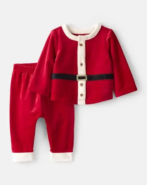 Carter‘s Baby 2-Piece Santa Holiday Long-Sleeve Tee & Pant Set – Red Red 6M