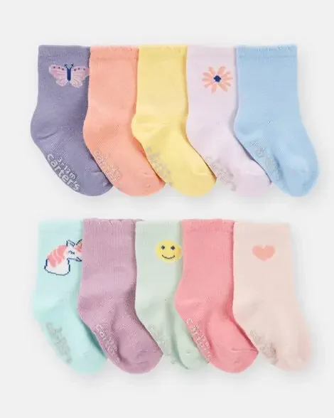 Carter‘s Baby Girl 10-Pack Crew Socks Multi 3-12