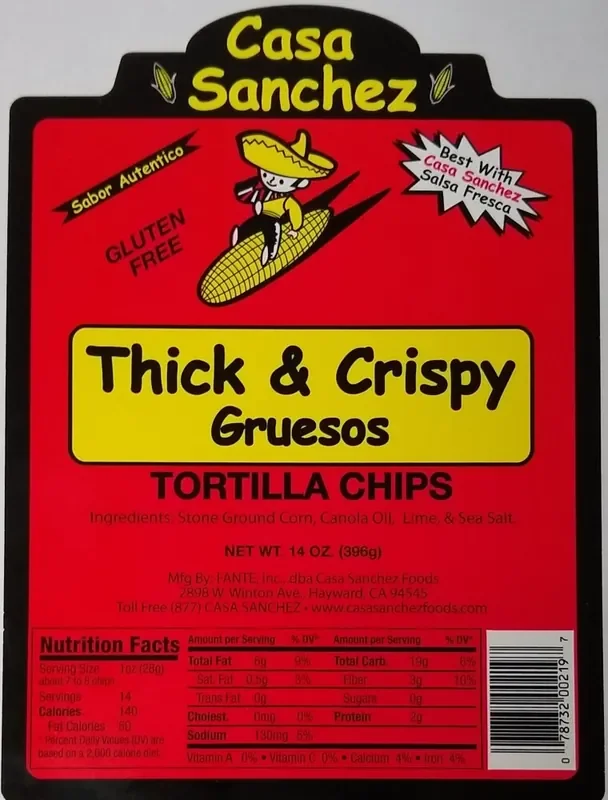 Casa Sanchez Foods Tortilla Chips Thick & Crispy