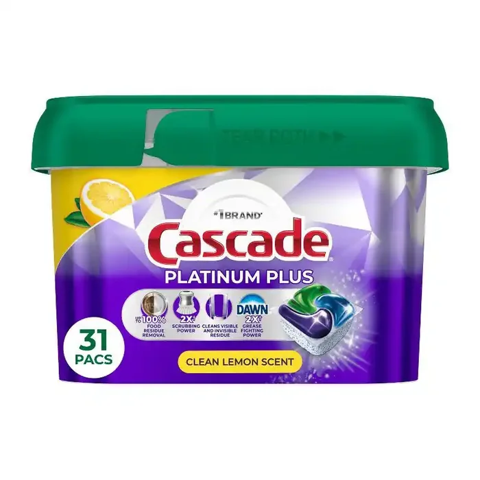 Cascade Platinum Plus Action Pacs Dishwasher Detergent – Lemon – 31ct