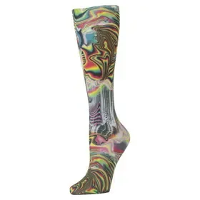 Celeste Stein Womens 10″ Ankle Sock-Black Oilescent