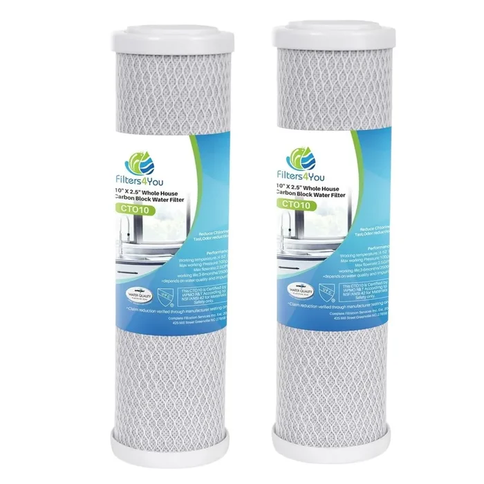 CFS – 2 Pack Carbon Block Water Filter Cartridge Compatible with UF22 Reverse Osmosis System Models – Removes Bad Taste and Odor – Reverse Osmosis Replacement Filter Cartridge – 5 Micron