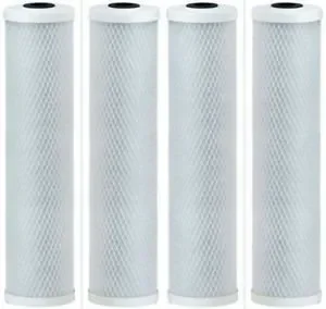 CFS – 4 Pack Carbon Block Water Filter Cartridges Compatible with 655130-43 DFX-CB-10 10 Models – Remove Bad Taste & Odor – Whole House Replacement Water Filter Cartridge, 10 micron -White