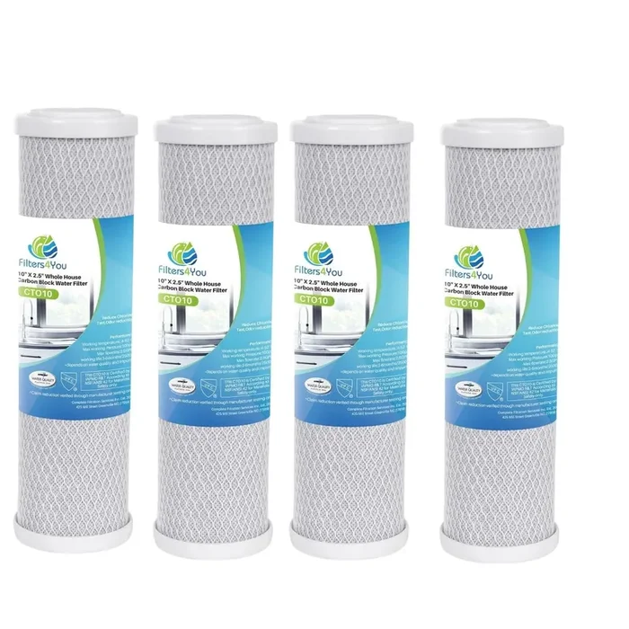 CFS – 4 Pack Carbon Water Filter Cartridges Compatible with 155002-43 Models – Remove Bad Taste & Odor – Whole House Replacement Water Filter Cartridge – 5 Micron -White