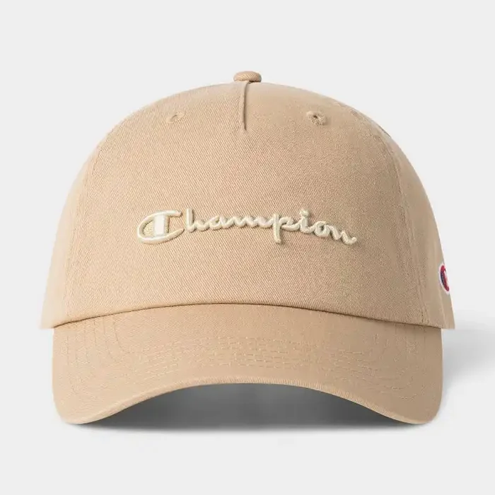 Champion Adult Script Twill Baseball Hat – Irish Cream