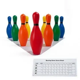 Champion Sports BP10CLR Multicolored Plastic Bowling Pin Set, Price/set