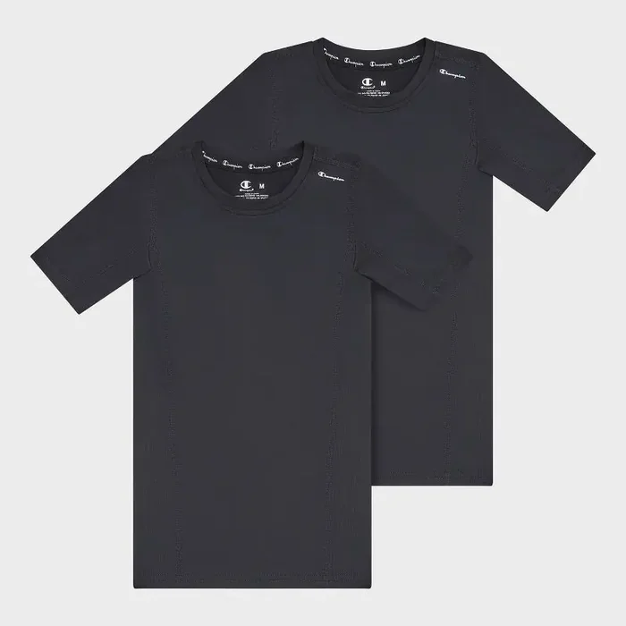 Champion Youth 2pk Compression T-Shirt – Black/Black – XL