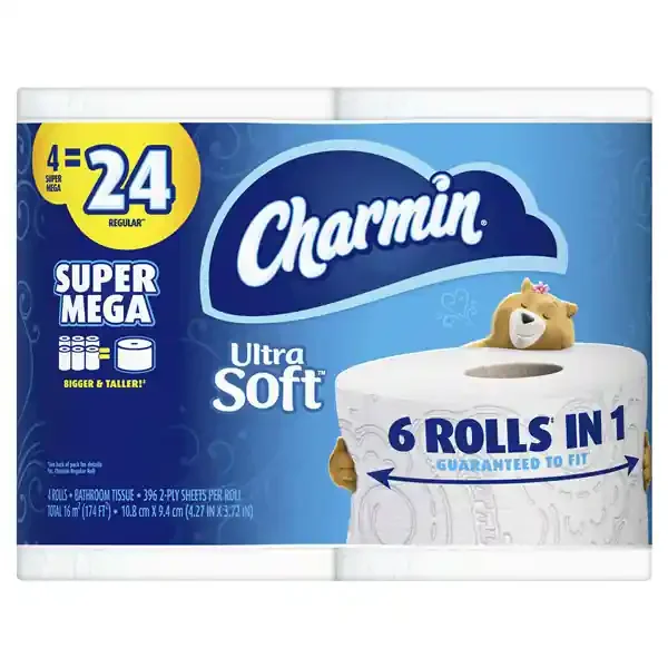 Charmin Ultra Soft Toilet Paper Super Mega Rolls