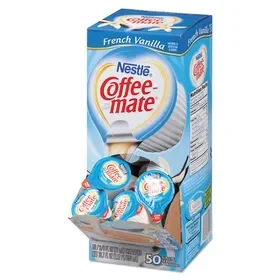 Coffee-mate NES35170CT Liquid Coffee Creamer, French Vanilla, 0.38 oz Mini Cups, 50/Box, 4 Boxes/Carton, 200 Total/Carton, Price/CT