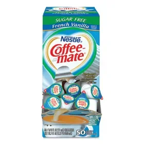 Coffee-Mate NES91757 Liquid Coffee Creamer, Zero Sugar French Vanilla, 0.38 oz Mini Cups, 50/Box, Price/BX