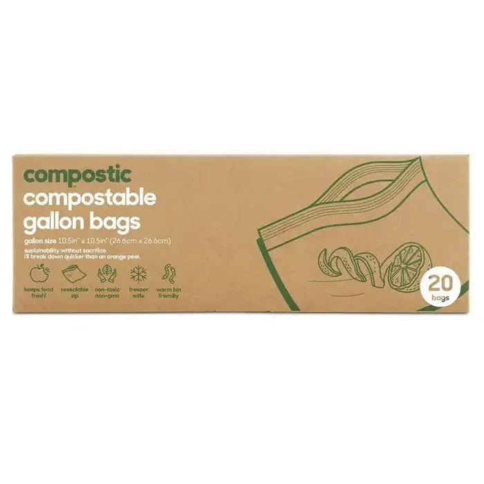 Compostic 100% Compostable Gallon Bags – 20ct