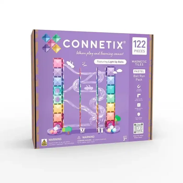 CONNETIX Magnetic Tiles Pastel Ball Run Pack Building Blocks 122pc