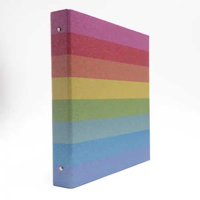 Continental Accessory Rainbow Glitter 1″ 3 Paper Ring Binder Striped
