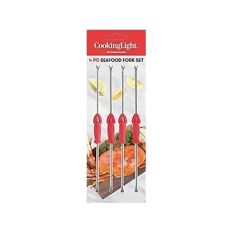 Cooking Light Red Seafood Fork Set