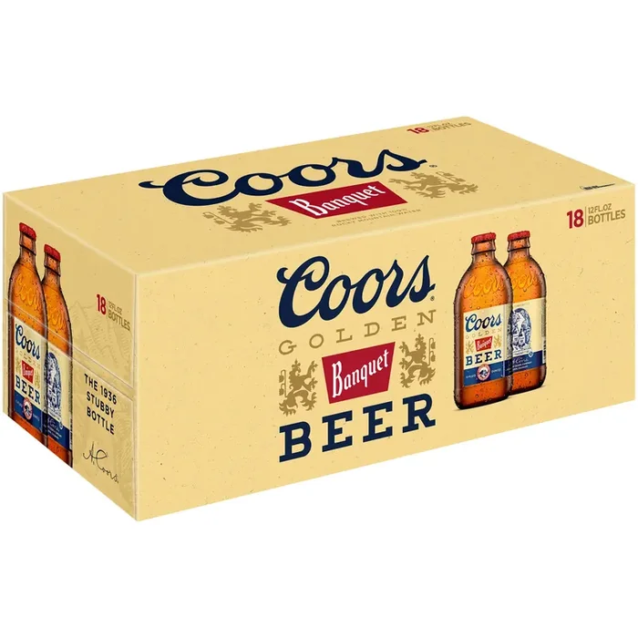 Coors Banquet Lager Beer, 5% ABV, 18-pack, 12-oz beer bottles