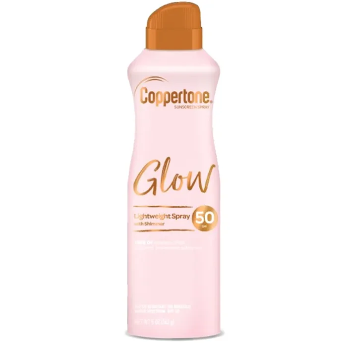 Coppertone Glow Lightweight Sunscreen Spray with Shimmer SPF 50