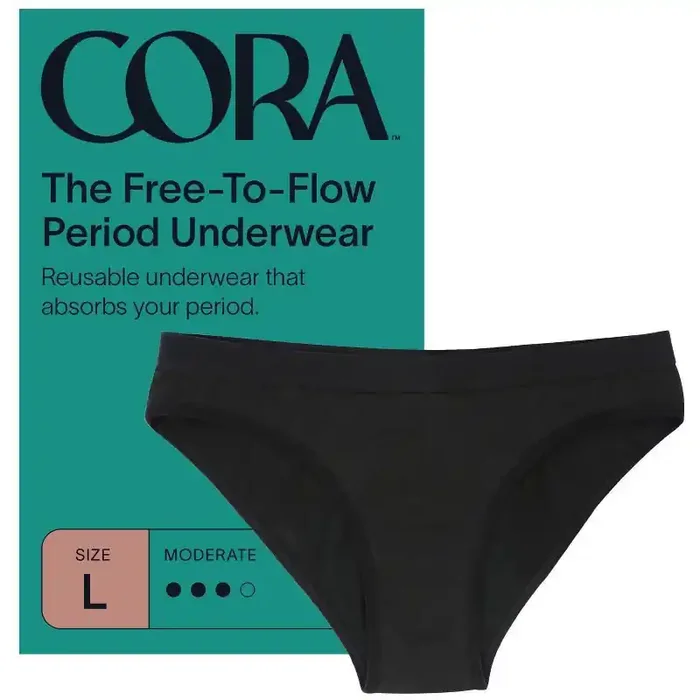 Cora Organic Period Underwear – Black – L