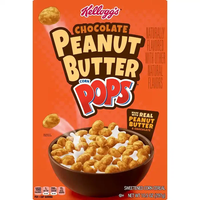 Corn Pops Kellogg‘s Corn Pops Chocolate Peanut Butter Breakfast Cereal