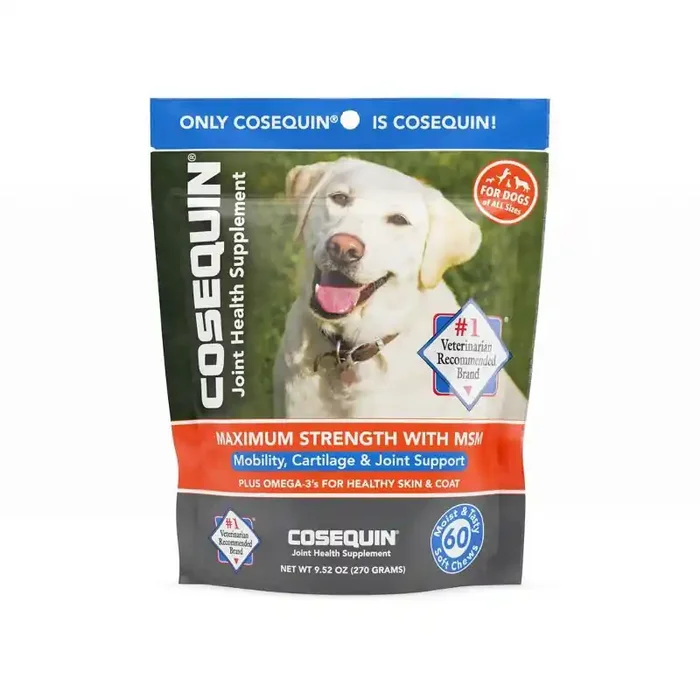 Cosequin Glucosamine & Omega 3 Soft Chewable Supplements for Dogs – Beef – 60ct