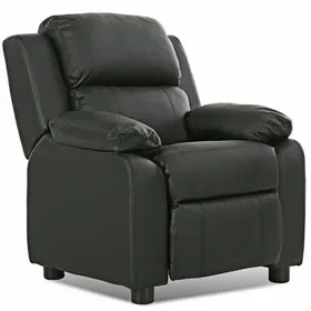 Costway 07528134 Kids Deluxe Headrest Recliner Sofa Chair with Storage Arms-Black