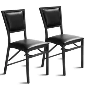 Costway 46802915 Set of 2 Metal Folding Dining Chair with Space Saving Design