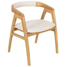 Costway 52167893 Leisure Bamboo Dining Chair with Curved Back and Anti-slip Foot Pads-Natural