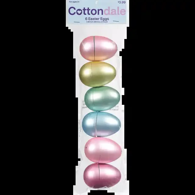 Cottondale 55Mm X 6Ct Easter Eggs-Matte Metall
