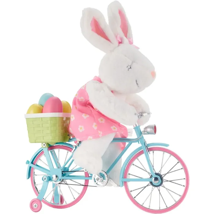 Cottondale Animated Bunny On Bike Decor, 15 In