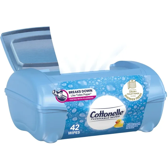 Cottonelle Fresh Care Flushable Wet Wipes, Adult Wet Wipes, 1 Tub Pack, 42 Total Wipes
