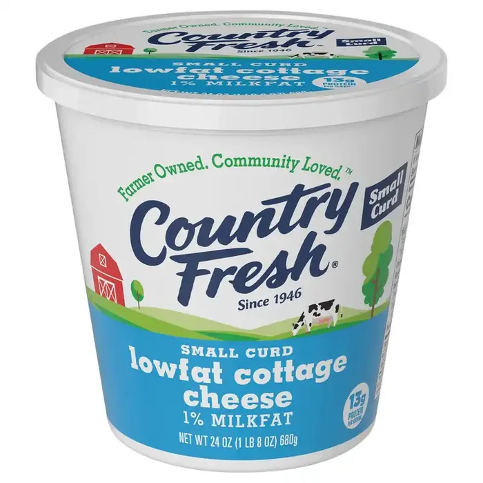 Country Fresh 1% Lowfat Cottage Cheese, Small Curd Cottage Cheese, 24-Ounce Tub