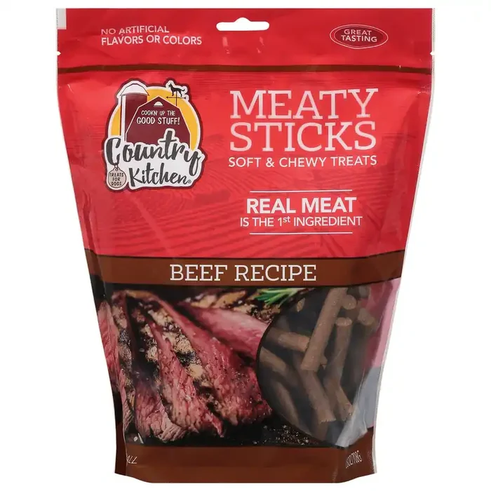 Country Kitchen Meaty Sticks Soft & Chewy Beef Recipe Treats for Dogs 25 oz