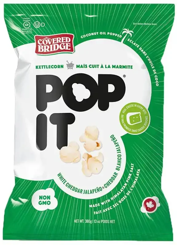 Covered Bridge Pop It White Cheddar Jalapeño