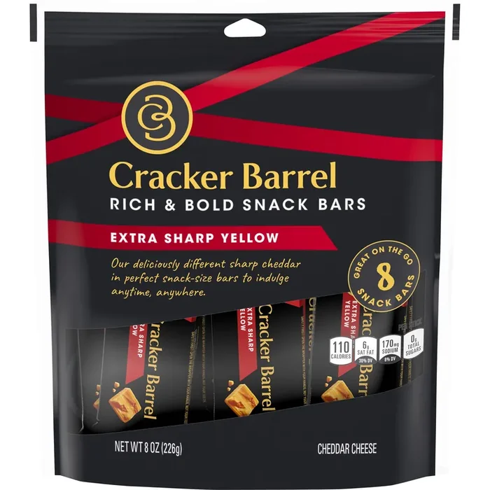 Cracker Barell Rich & Bold Cheese Snack Bars Extra Sharp Yellow