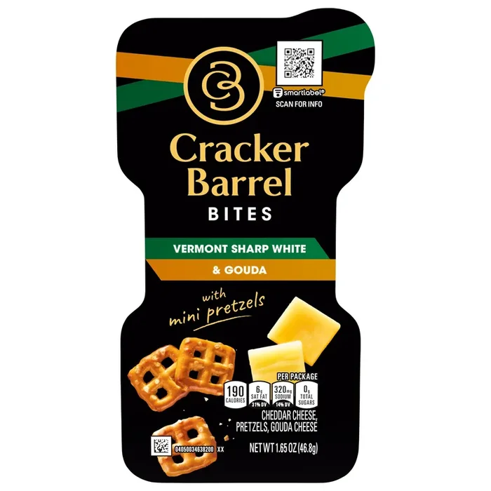 Cracker Barrel Bites Vermont Sharp White Cheddar & Gouda with Mini Pretzels