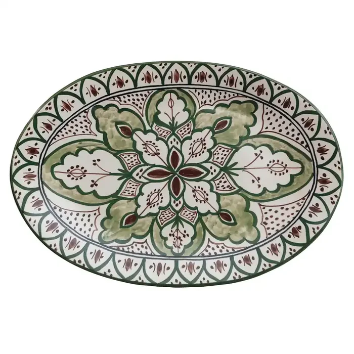 Creative Co-Op Botanical Stoneware Platter