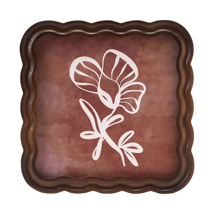Creative Co-Op Rubberwood Scalloped Picture Frame