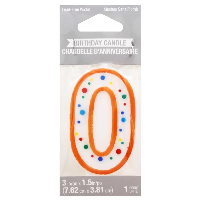 Creative Converting 3 Inch Polka Dots Birthday Candle 1 ea