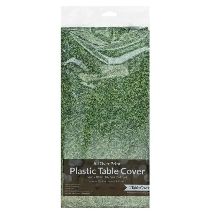 Creative Converting All Over Print Plastic Table Cover – Green