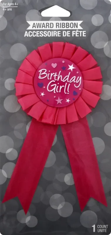 Creative Converting Birthday Girl Award Ribbon 1 ea