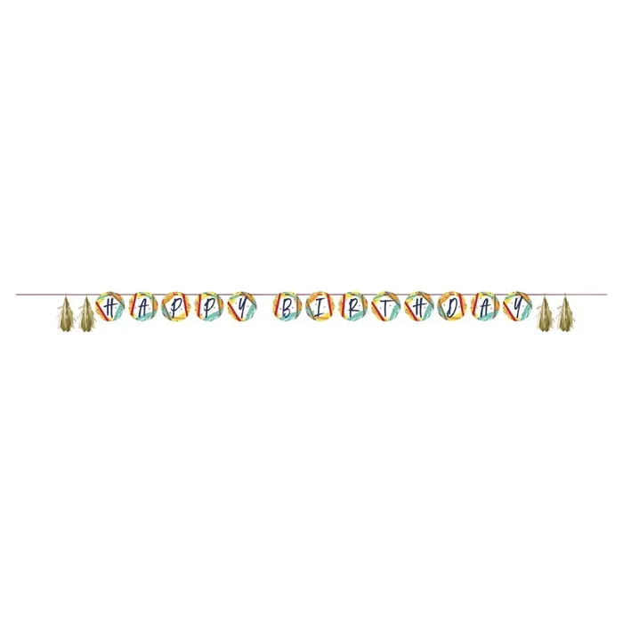 Creative Converting Birthday Stripes Ribbon Banner