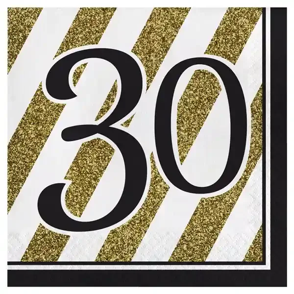 Creative Converting Black & Gold Luncheon Napkins‘‘30‘‘