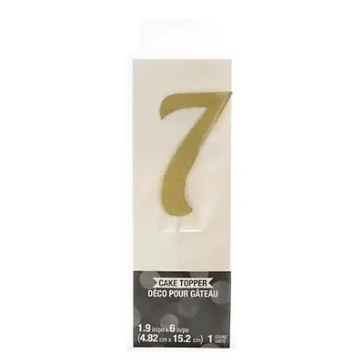 Creative Converting Gold Glitter 7 Cake Topper